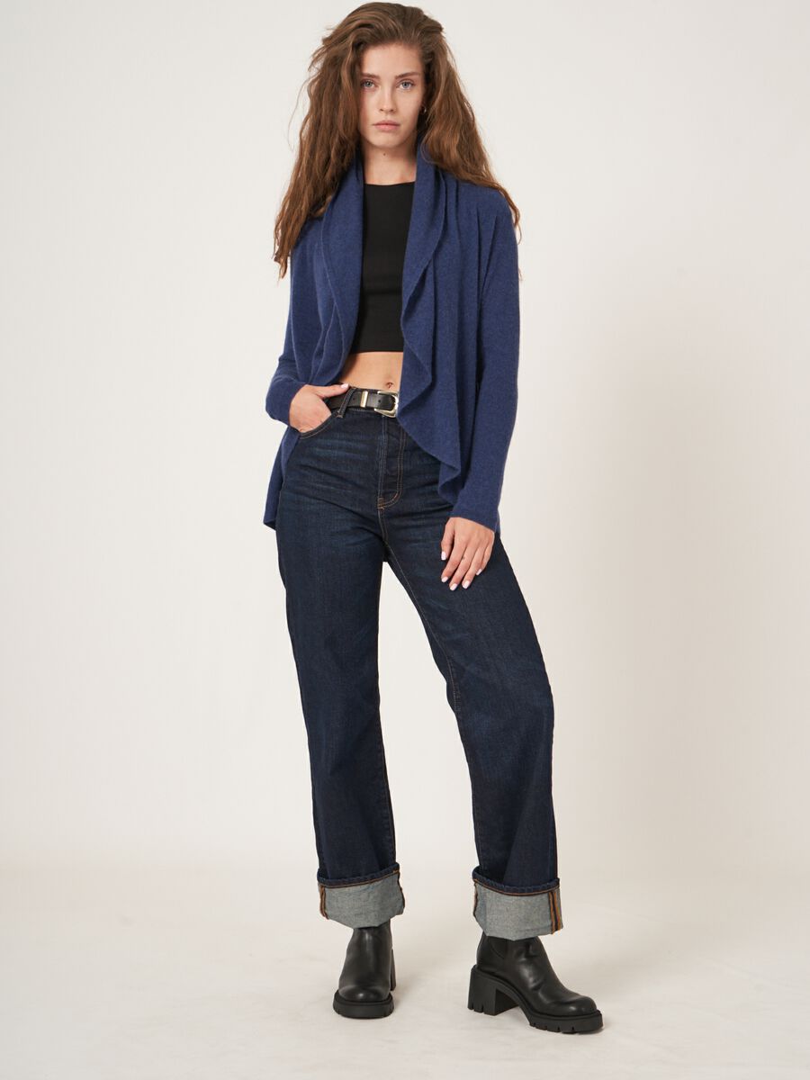 Offene Strickjacke mit Schalkragen aus Bio-Kaschmir image number 64