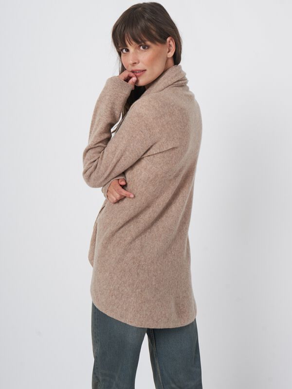 Open front cardigan in organic cashmere - shawl collar image number 4