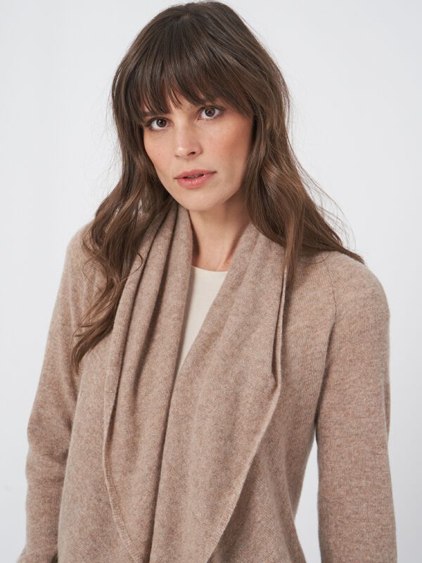 Open front cardigan in organic cashmere - shawl collar image number 3