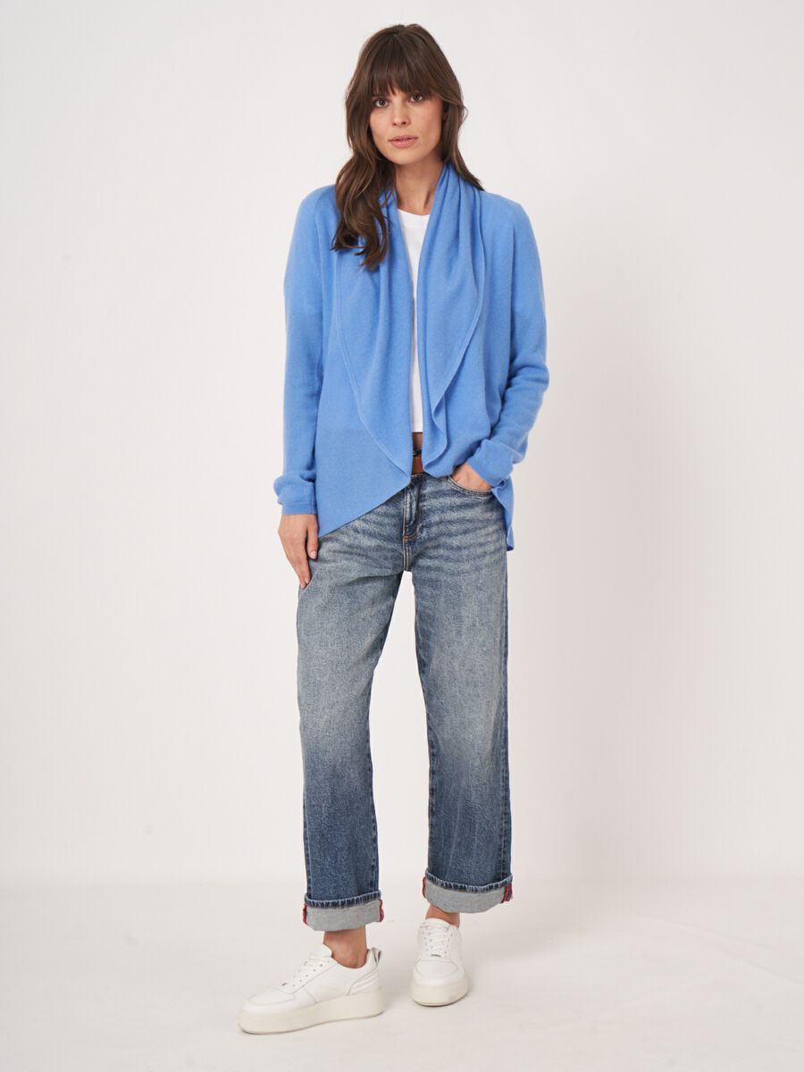 Offene Strickjacke mit Schalkragen aus Bio-Kaschmir image number 32