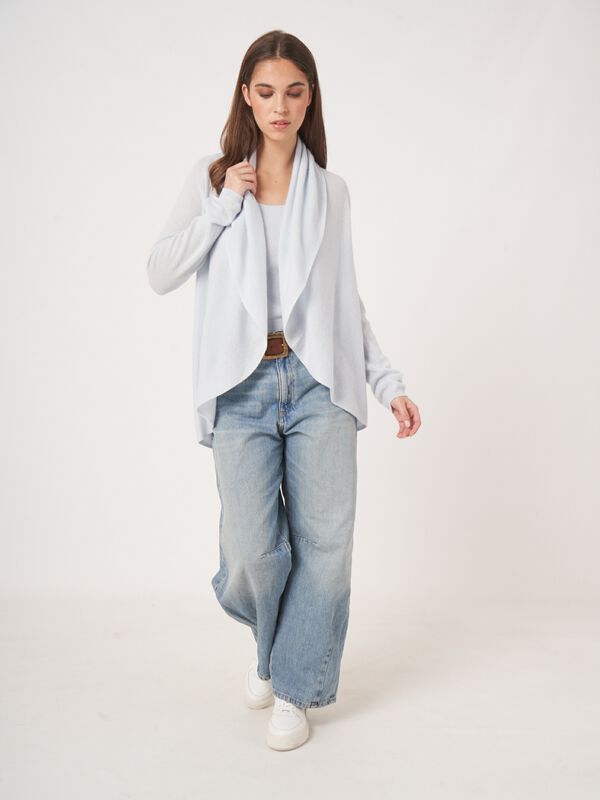 Gilet ouvert en cachemire bio à col châle image number 0