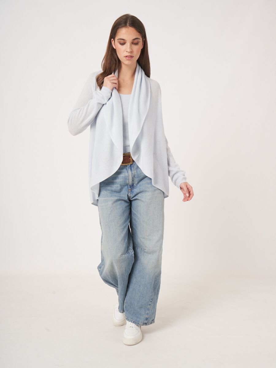 Offene Strickjacke mit Schalkragen aus Bio-Kaschmir image number 0