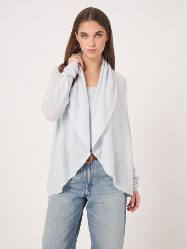 Gilet ouvert en cachemire bio à col châle image number 1