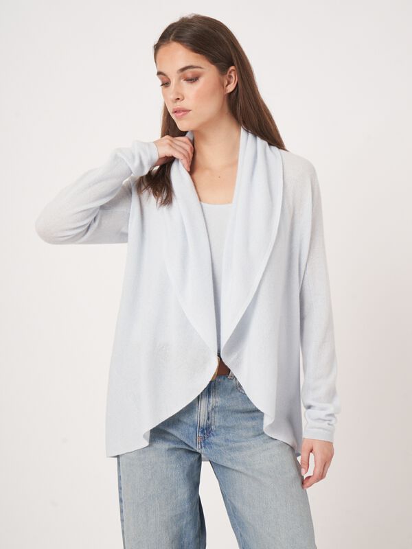 Gilet ouvert en cachemire bio à col châle image number 2