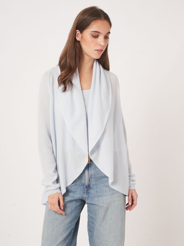 Gilet ouvert en cachemire bio à col châle image number 3