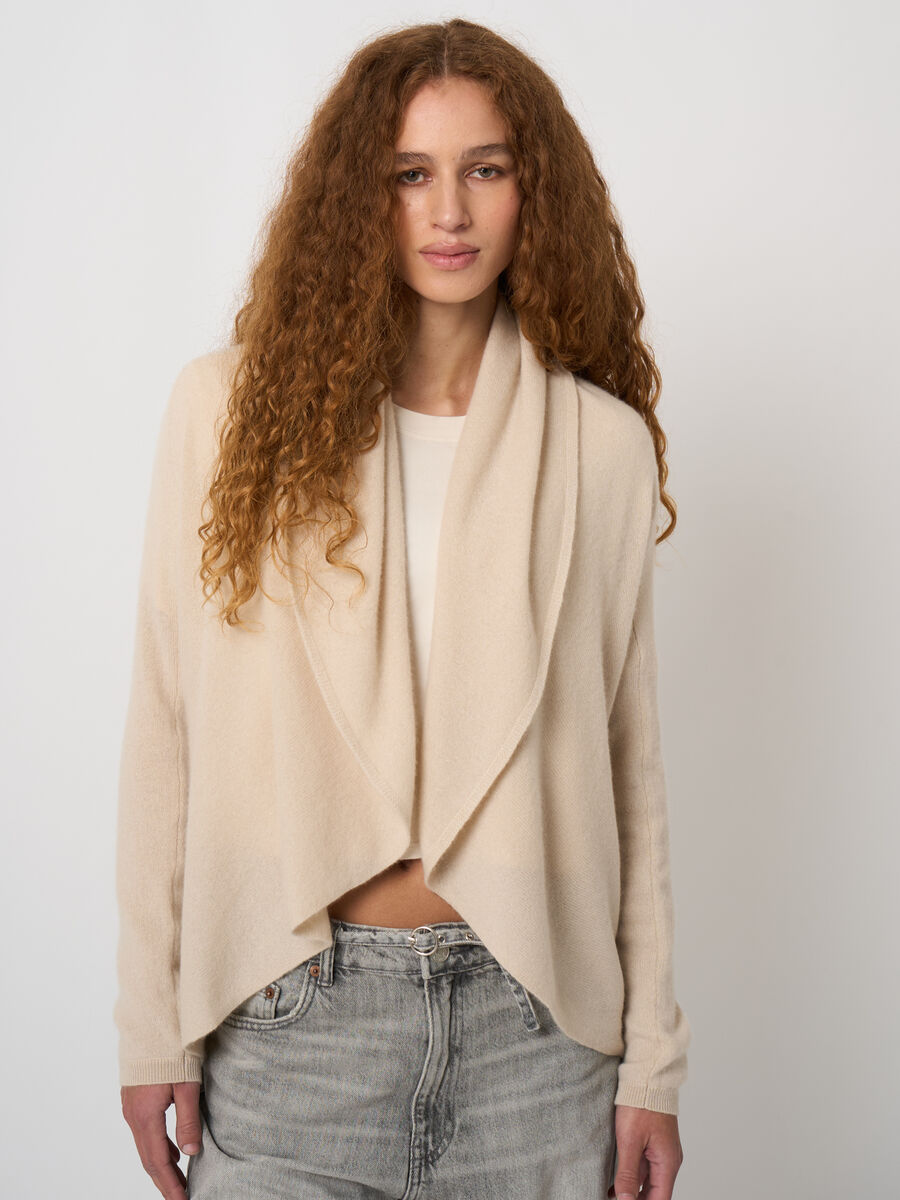 Shawl collar 100% organic cashmere cardigan image number 1