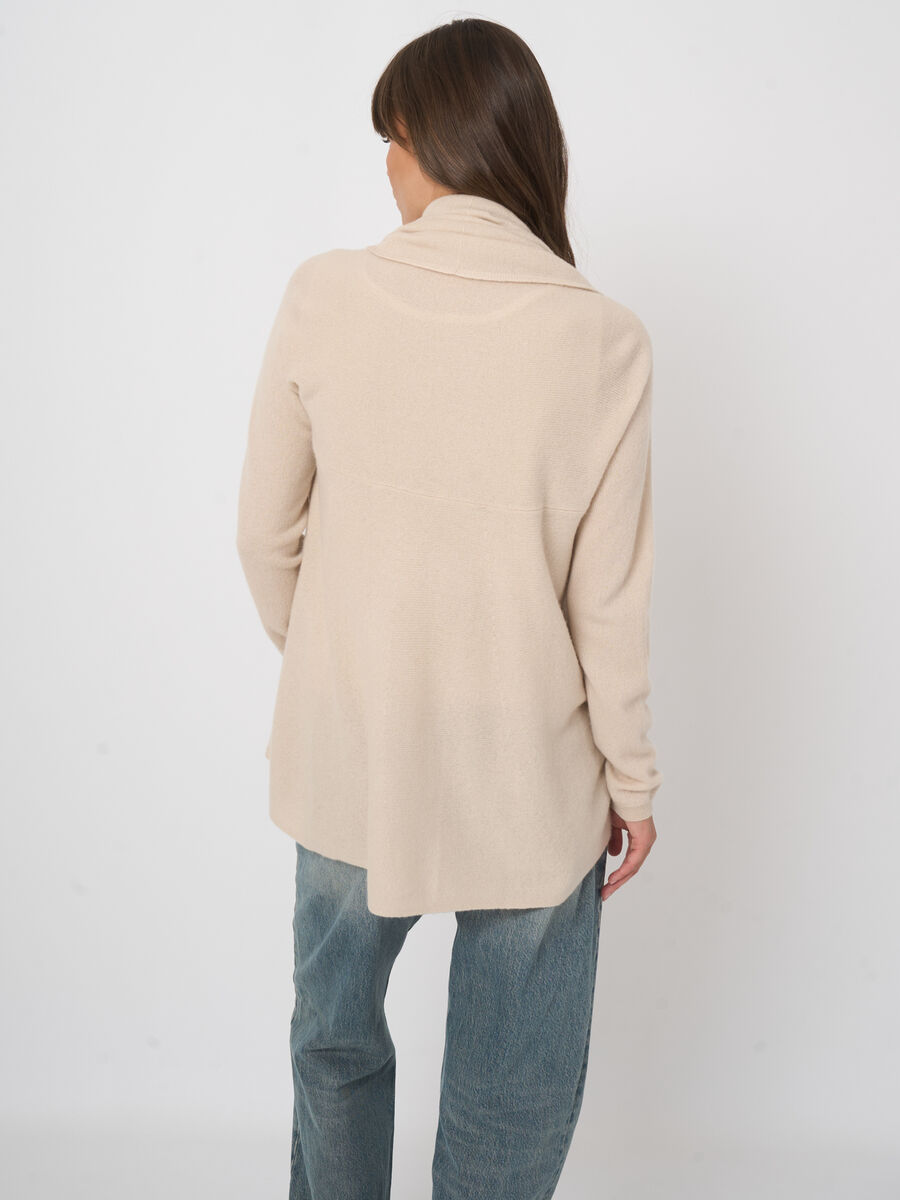 Shawl collar 100% organic cashmere cardigan image number 5