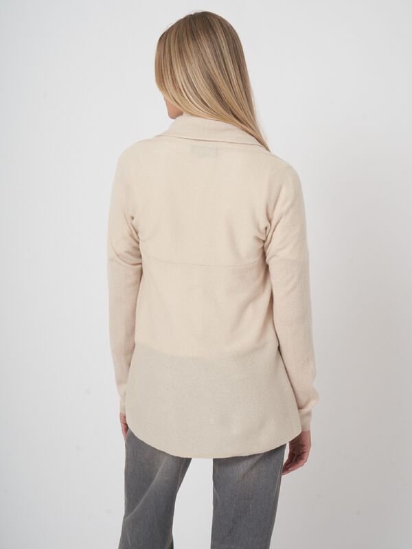 Open front cardigan in organic cashmere - shawl collar image number 5
