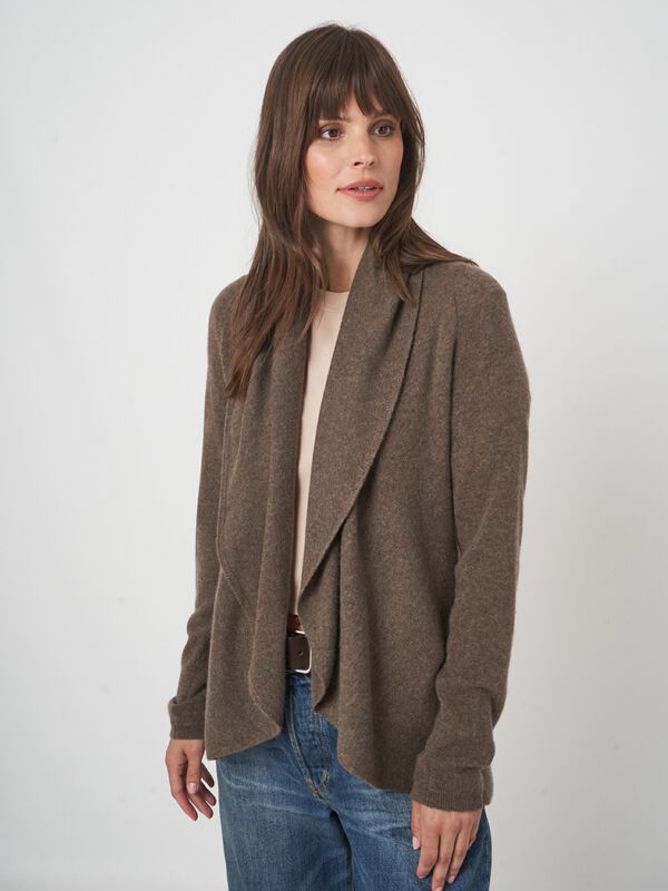 Gilet ouvert en cachemire bio à col châle image number 1