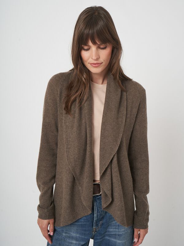 Gilet ouvert en cachemire bio à col châle image number 2