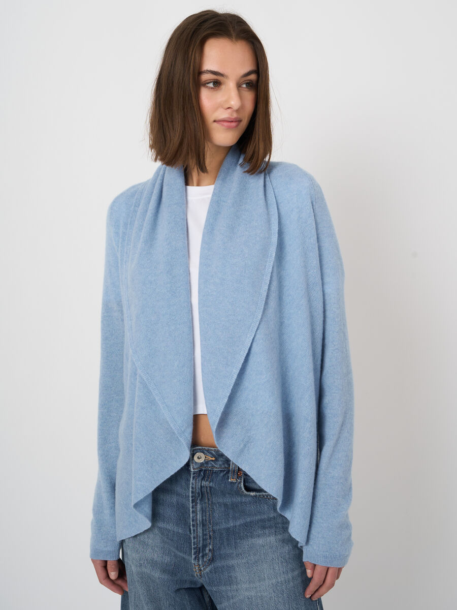 Shawl collar 100% organic cashmere cardigan image number 1