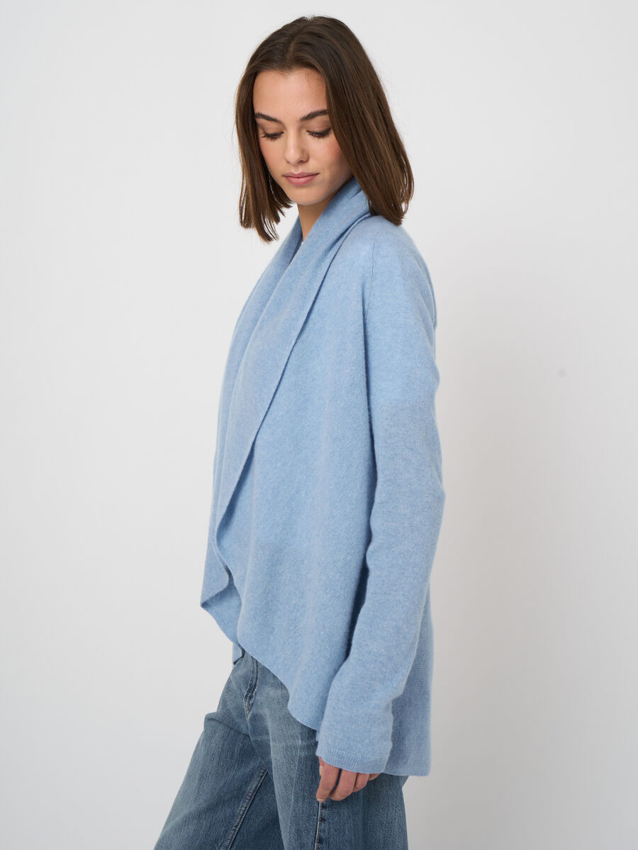 Shawl collar 100% organic cashmere cardigan image number 2