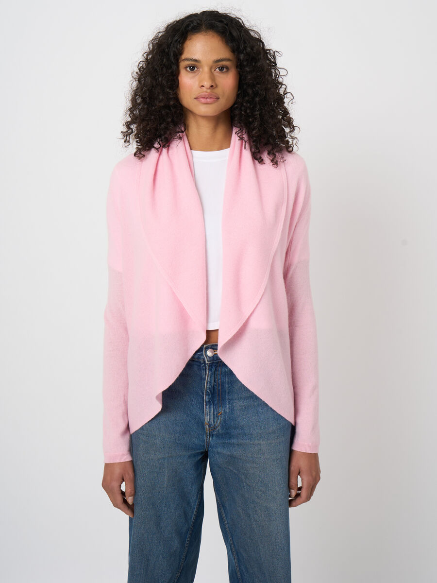Shawl collar 100% organic cashmere cardigan image number 1
