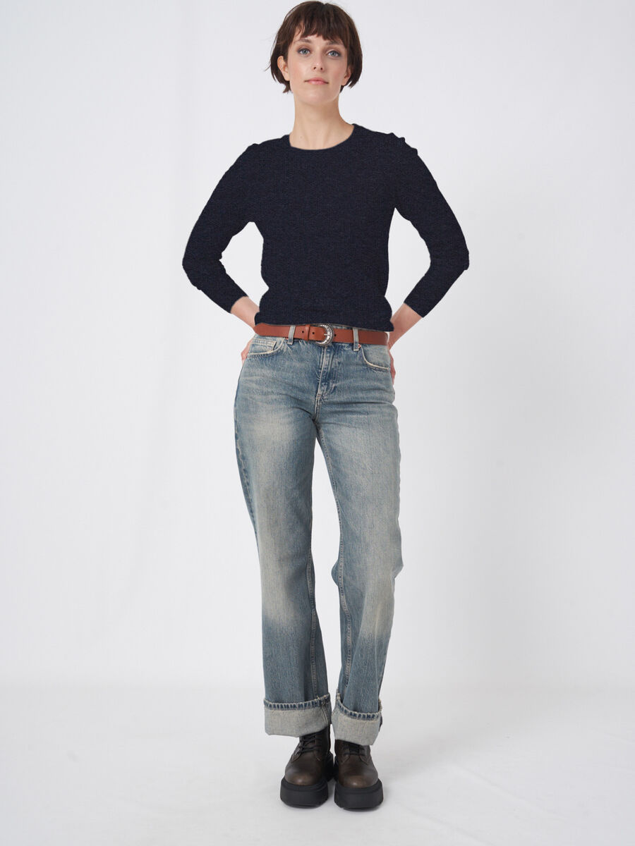 Basic organic cashmere sweater with round neckline image number 0