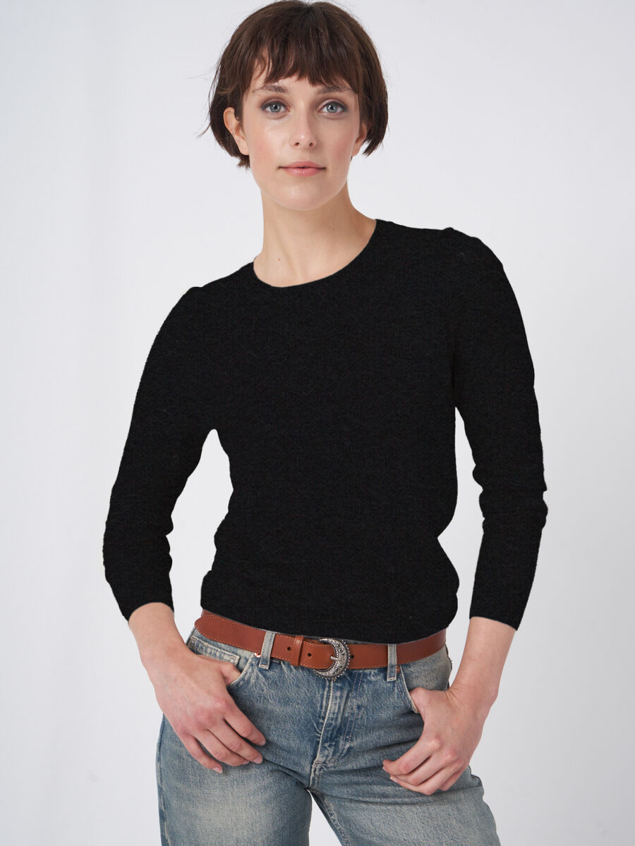 Basic Bio-Kaschmir-Pullover mit Rundhalsausschnitt image number 0