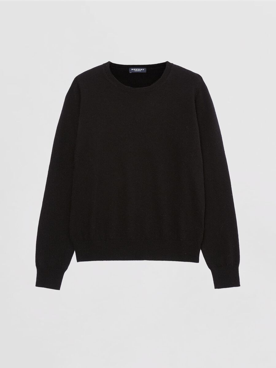Basic organic cashmere sweater with round neckline image number 0