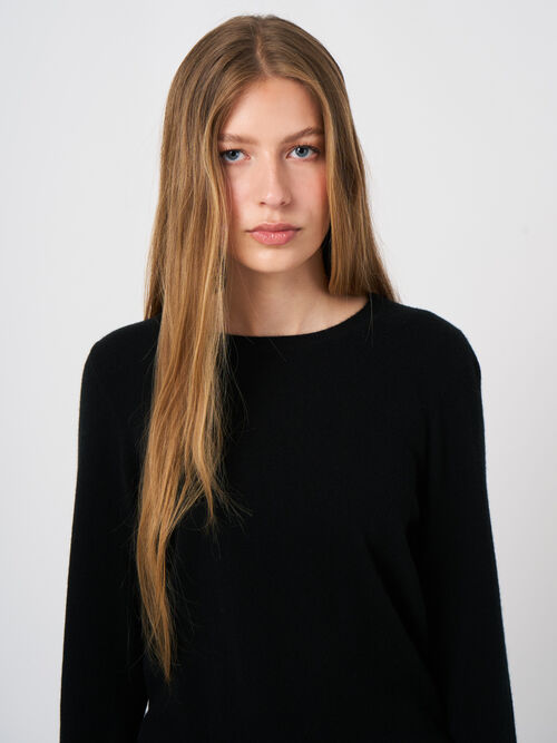 Basic-Bio-Kaschmir-Pullover mit Rundhalsausschnitt