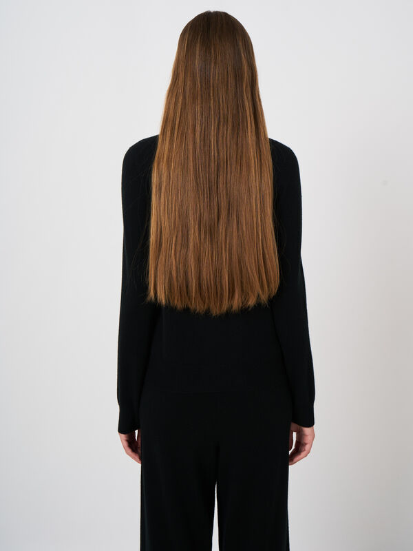 Basic kasjmier trui met ronde hals image number 3