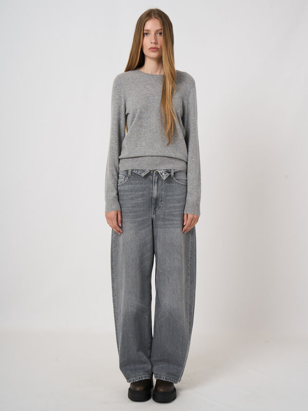 Basic-Bio-Kaschmir-Pullover mit Rundhalsausschnitt image number 2