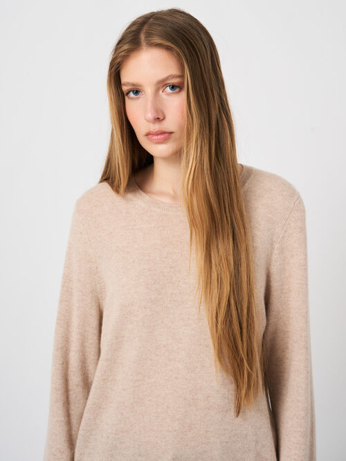 Basic-Bio-Kaschmir-Pullover mit Rundhalsausschnitt