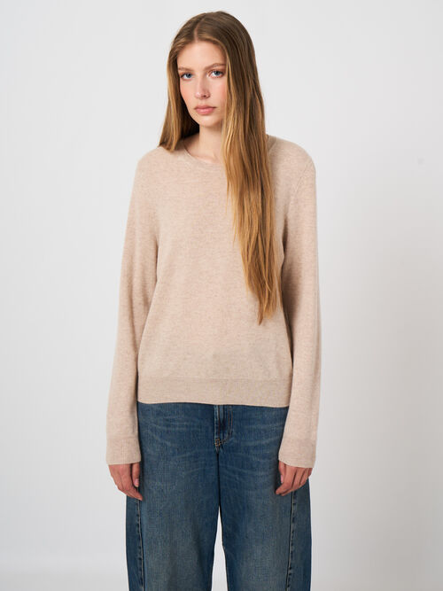 Basic-Bio-Kaschmir-Pullover mit Rundhalsausschnitt