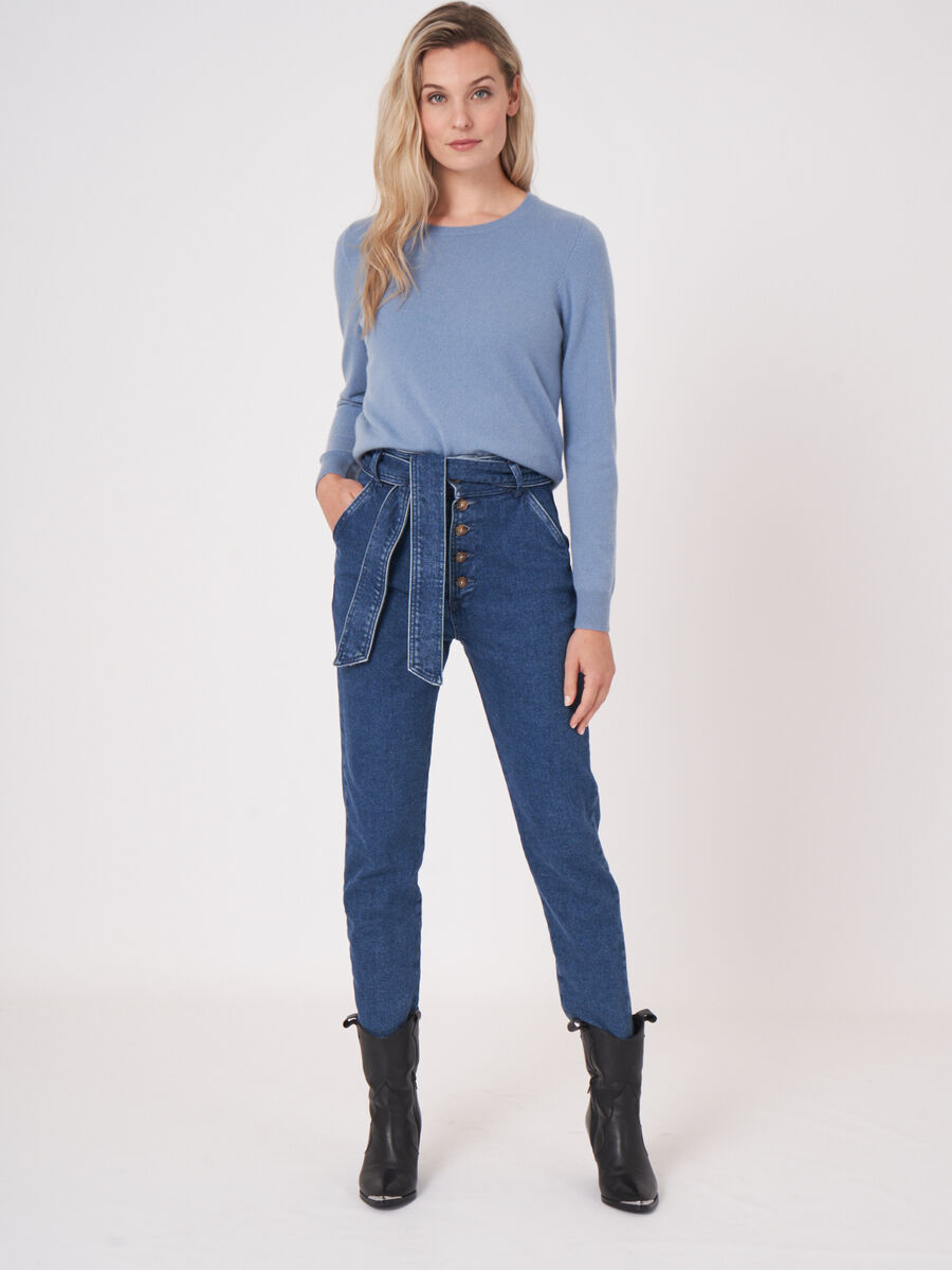 Basic organic cashmere sweater with round neckline image number 82