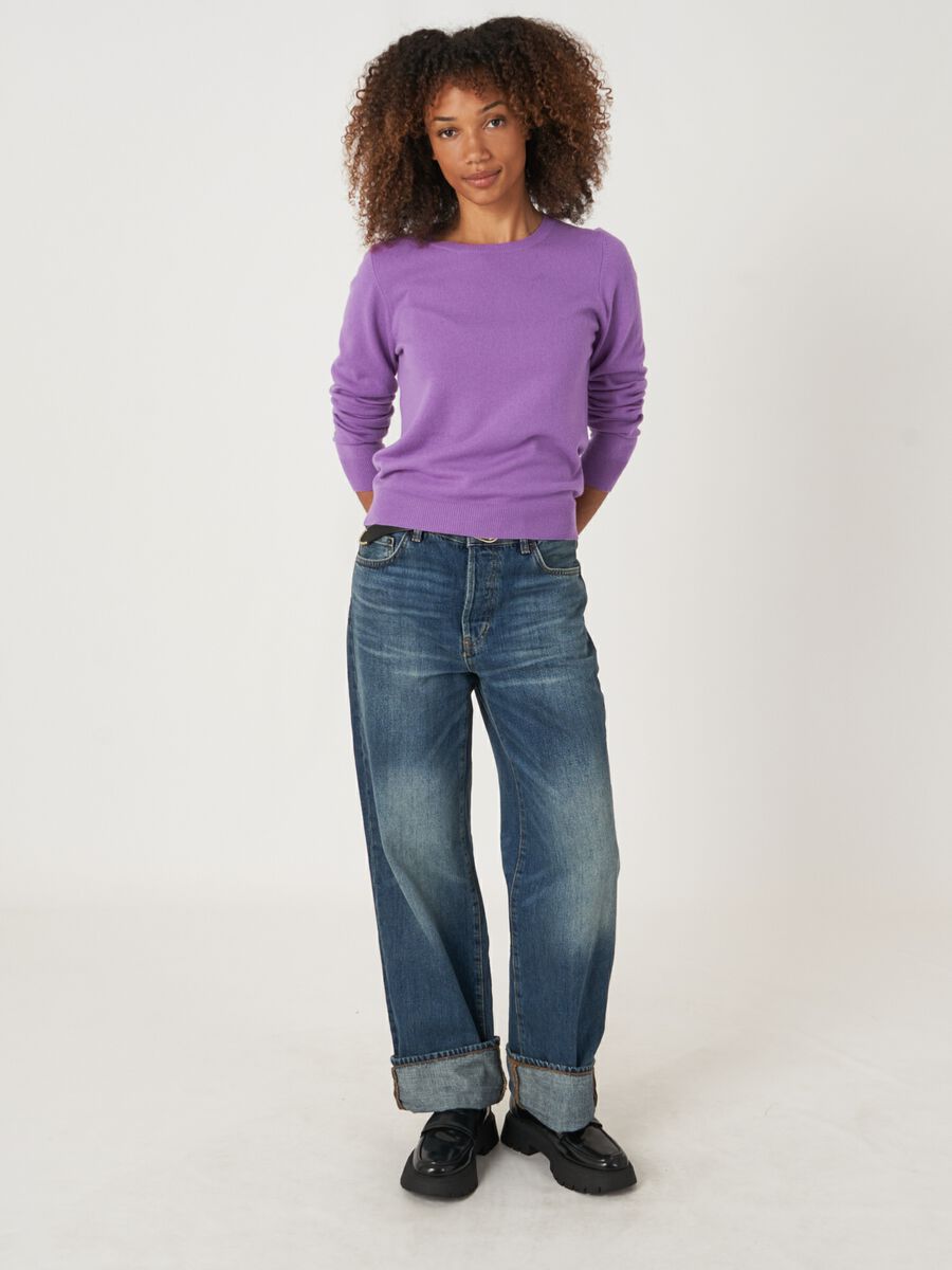 Basic organic cashmere sweater with round neckline image number 60