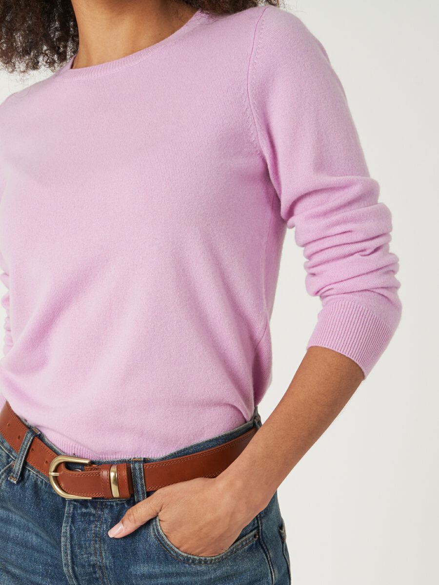 Basic organic cashmere sweater with round neckline image number 69