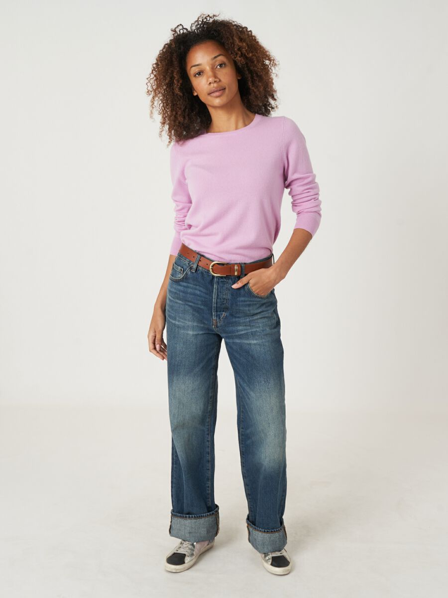 Basic organic cashmere sweater with round neckline image number 71