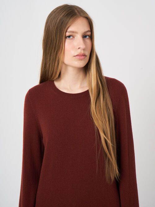 Feinstrick-Kaschmirpullover mit Rundhalsausschnitt
