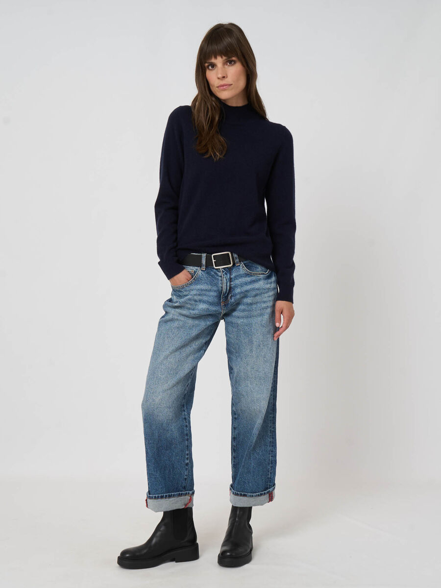 Cashmere trui met opstaande kraag image number 1