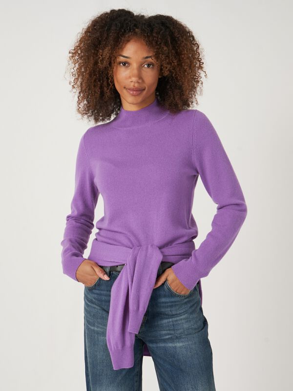 Pull en cachemire biologique avec col montant image number 0