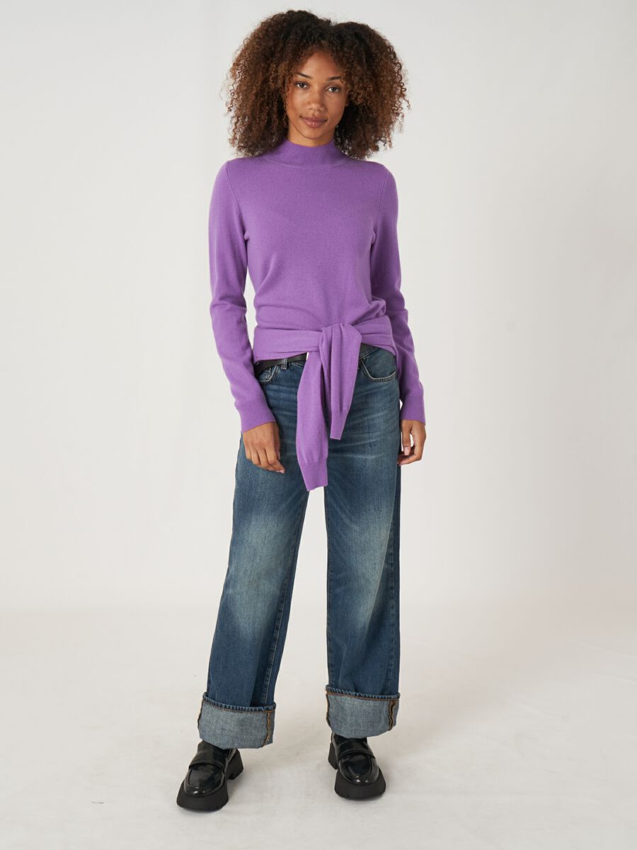 Feinstrickpullover aus Bio-Kaschmir mit geripptem Stehkragen image number 4