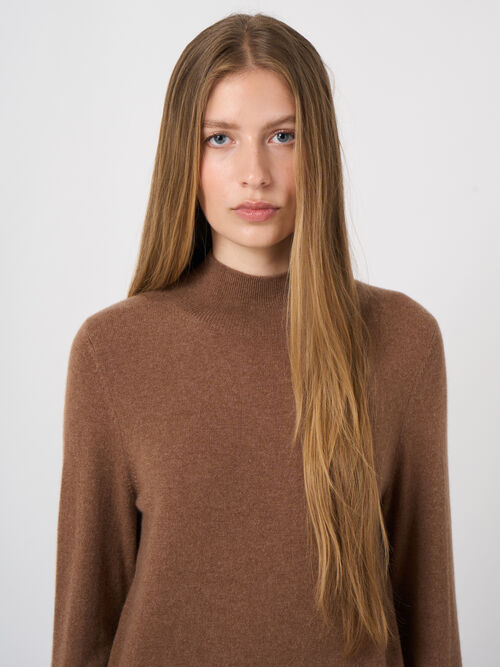 Organic Cashmere Stand-Collar Sweater