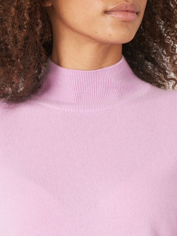 Feinstrickpullover aus Bio-Kaschmir mit geripptem Stehkragen image number 3