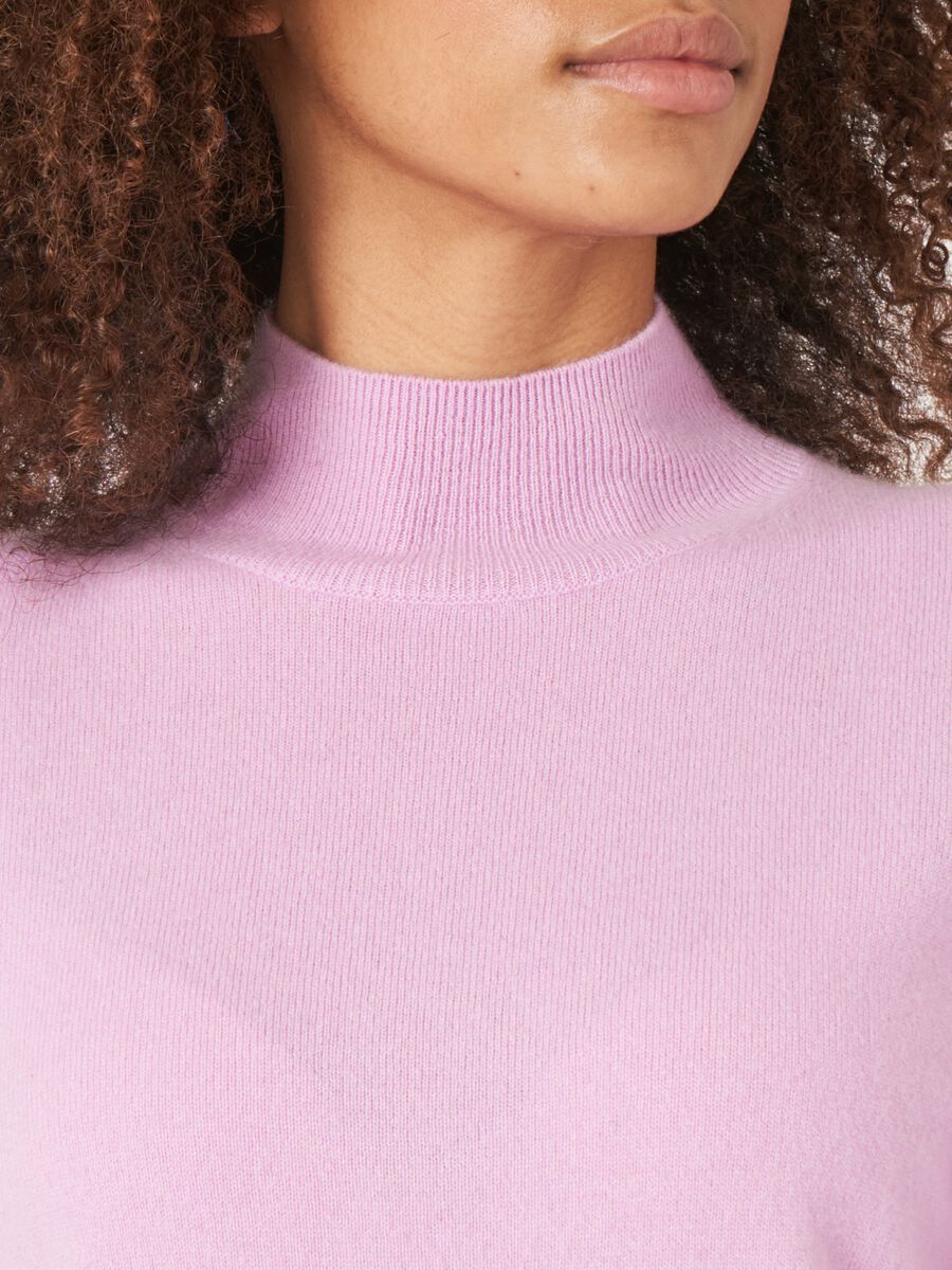 Feinstrickpullover aus Bio-Kaschmir mit geripptem Stehkragen image number 3