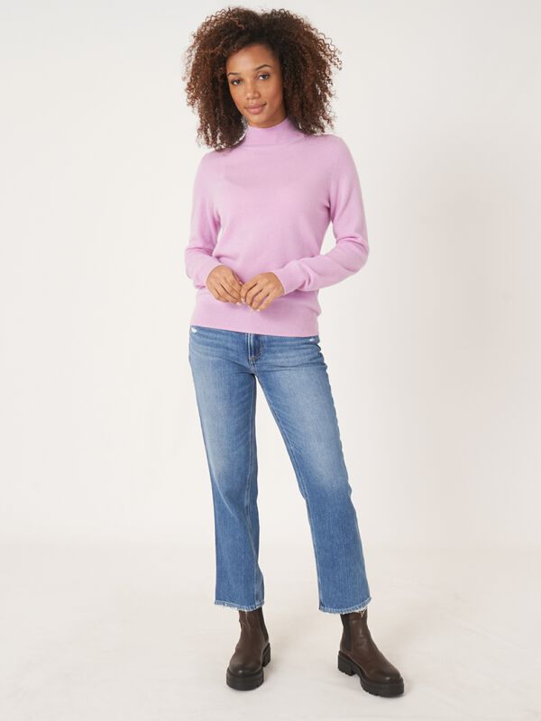 Feinstrickpullover aus Bio-Kaschmir mit geripptem Stehkragen image number 6