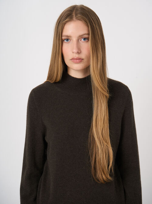 Organic Cashmere Stand-Collar Sweater