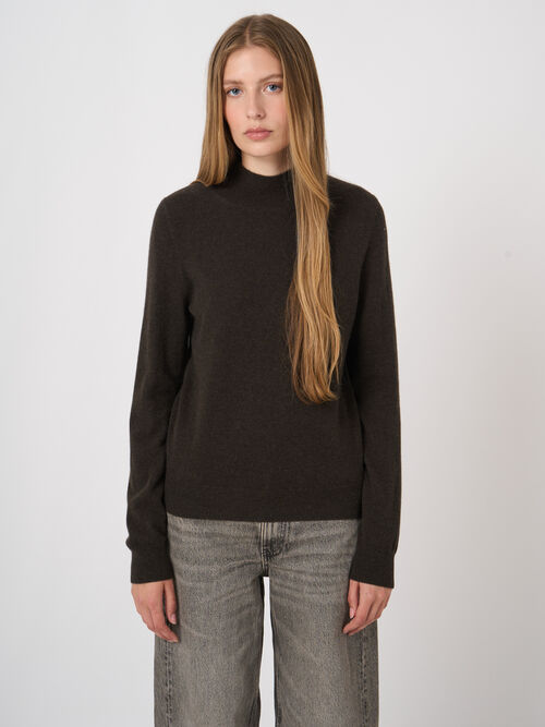Organic Cashmere Stand-Collar Sweater