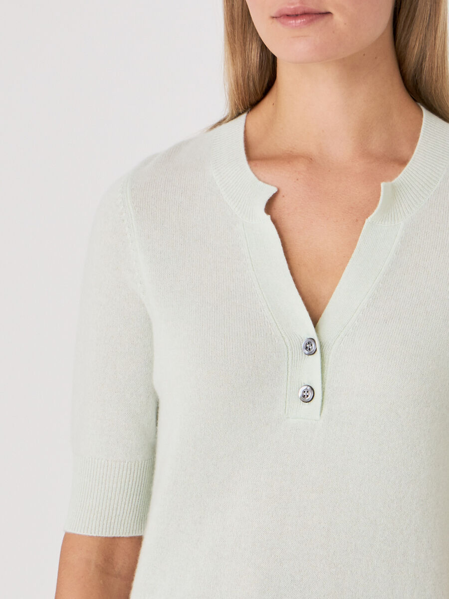 Trui met korte mouwen en een gespleten ronde hals image number 2