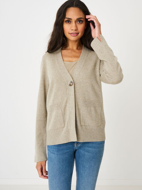 Organisch cashmere vest met voorzakjes