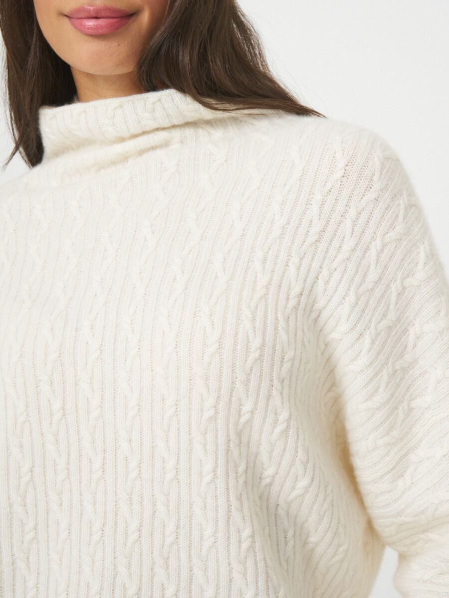 Cashmere sweater with fine cable knit pattern image number 2