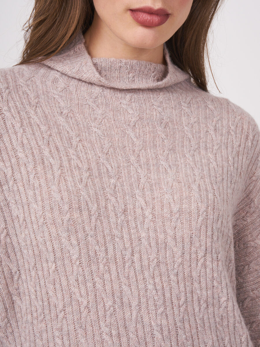 Cashmere sweater with fine cable knit pattern image number 2