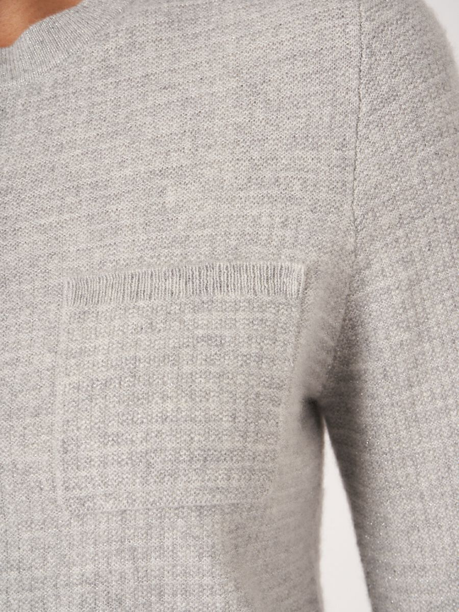 Getextureerd cashmere vest met borstzakken en lurex image number 4