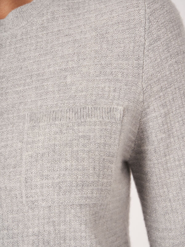 Textured cashmere cardigan with breast pockets image number 4
