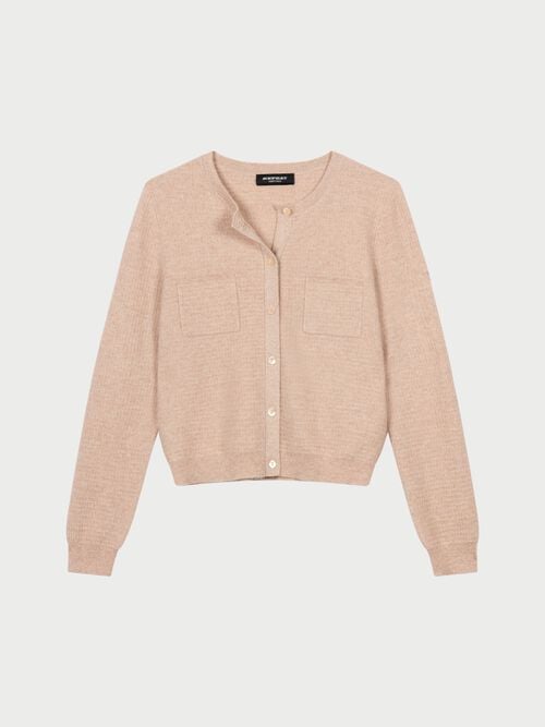 Getextureerd cashmere vest met borstzakken en lurex