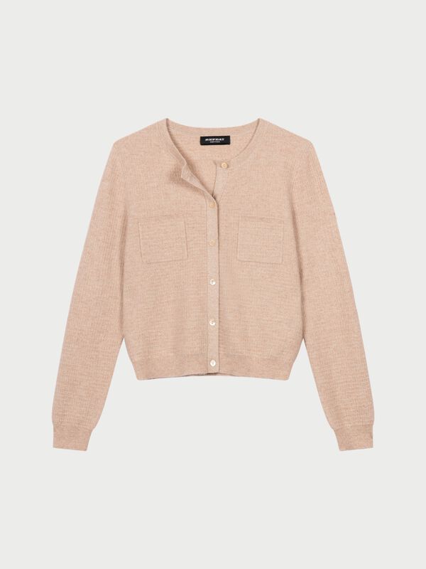 Getextureerd cashmere vest met borstzakken en lurex image number 0