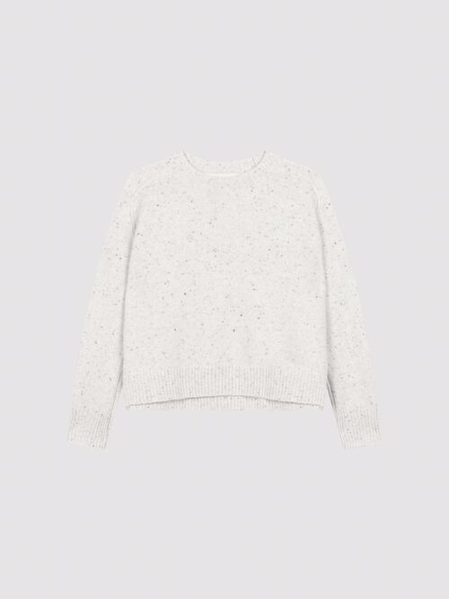 Organic cashmere sweater with tweed yarn