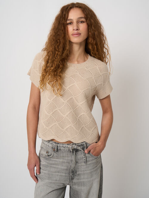 Pointelle-knit cashmere sweater