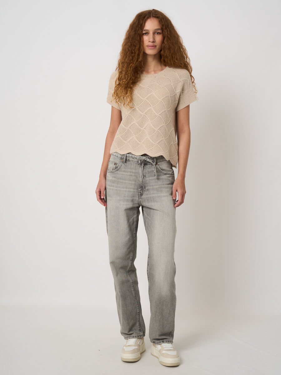 Pointelle-knit cashmere sweater image number 4